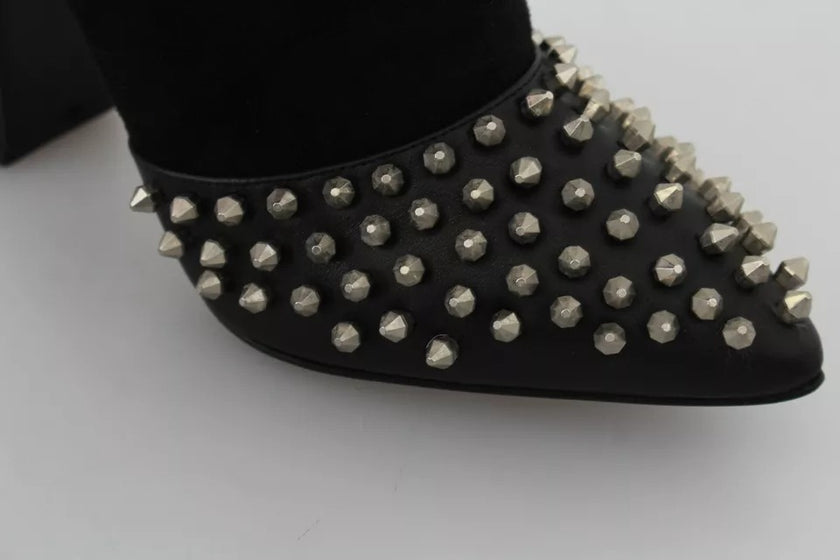 Black Suede Studded Heels Ankle Boots ShoesPHILLIP PLEIN Gorgeous brand new with tags, 100% Authentic PHILLIP PLEIN Shoes. Model: Ankle pointed toes skinny heels boots Material: 100% Suede Colour: Black Studded Leather sole Zipper opening on the side Logo