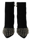 Black Suede Studded Heels Ankle Boots ShoesPHILLIP PLEIN Gorgeous brand new with tags, 100% Authentic PHILLIP PLEIN Shoes. Model: Ankle pointed toes skinny heels boots Material: 100% Suede Colour: Black Studded Leather sole Zipper opening on the side Logo