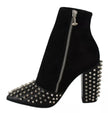 Black Suede Studded Heels Ankle Boots ShoesPHILLIP PLEIN Gorgeous brand new with tags, 100% Authentic PHILLIP PLEIN Shoes. Model: Ankle pointed toes skinny heels boots Material: 100% Suede Colour: Black Studded Leather sole Zipper opening on the side Logo