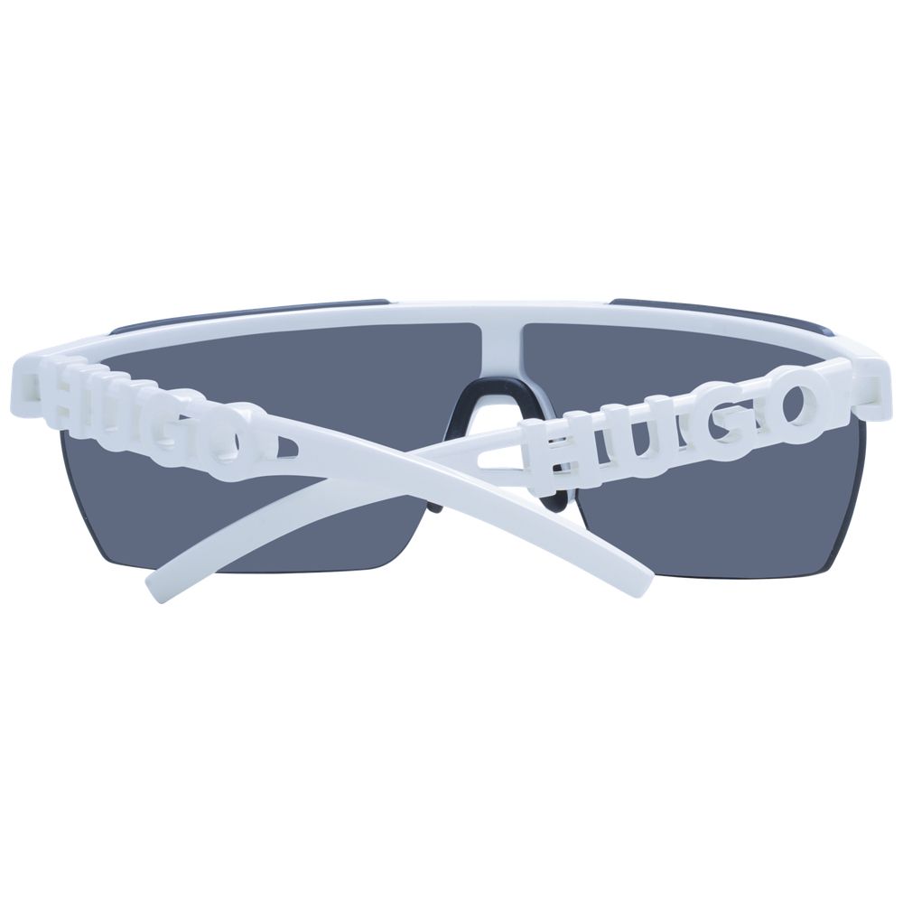 Weiße synthetische Sonnenbrille mit grauen Gläsern