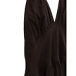 Brown Cotton Long DressBottega Veneta Cotton Wide Strap Dress. In brown cotton, crossover top, waistband, very wide skirt part, side slit. On the back, open back, zip closure. Composition: 96% Cotton, 4% Elastane Internal SKU: 25MAR107 Brand SKU: 699072VK