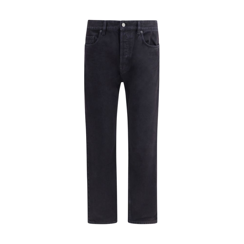 Black Cotton Straight-Leg JeansSaint Laurent’s cotton Long Mick Jeans are a stylish essential made from soft cotton. They feature a straight style that offers a straight and comfortable fit, ideal for a casual yet refined look. The front button closure ad