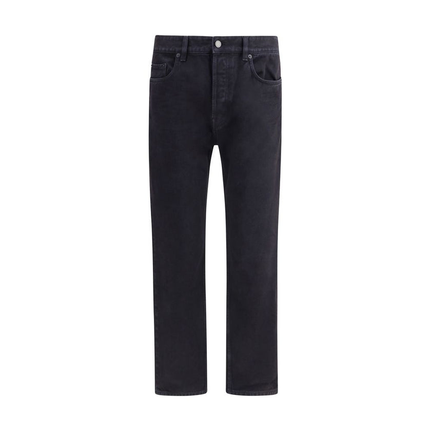 Black Cotton Straight-Leg JeansSaint Laurent’s cotton Long Mick Jeans are a stylish essential made from soft cotton. They feature a straight style that offers a straight and comfortable fit, ideal for a casual yet refined look. The front button closure ad