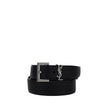 Black Calf Leather Bos Taurus Regular BeltCalfskin Belt by Saint Laurent, loop detail with iconic YSL logo, square metal buckle, adjustable closure. Season: AW25 Composition: 100% Calf Leather Bos Taurus MADE IN ITALYBlack Calf Leather Bos Taurus Regular
