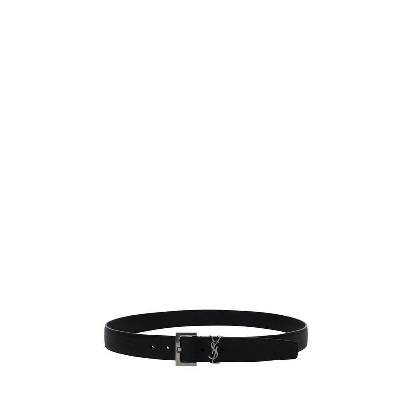 Black Calf Leather Bos Taurus Regular BeltCalfskin Belt by Saint Laurent, loop detail with iconic YSL logo, square metal buckle, adjustable closure. Season: AW25 Composition: 100% Calf Leather Bos Taurus MADE IN ITALYBlack Calf Leather Bos Taurus Regular