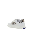 White Calf Leather Bos Taurus Low Top SneakersBurberry’s leather Sneakers combine elegance and comfort with a lace-up closure and contrasting side panel with classic Burberry Check. The model is embellished with an Equestrian Knight Design label and conto