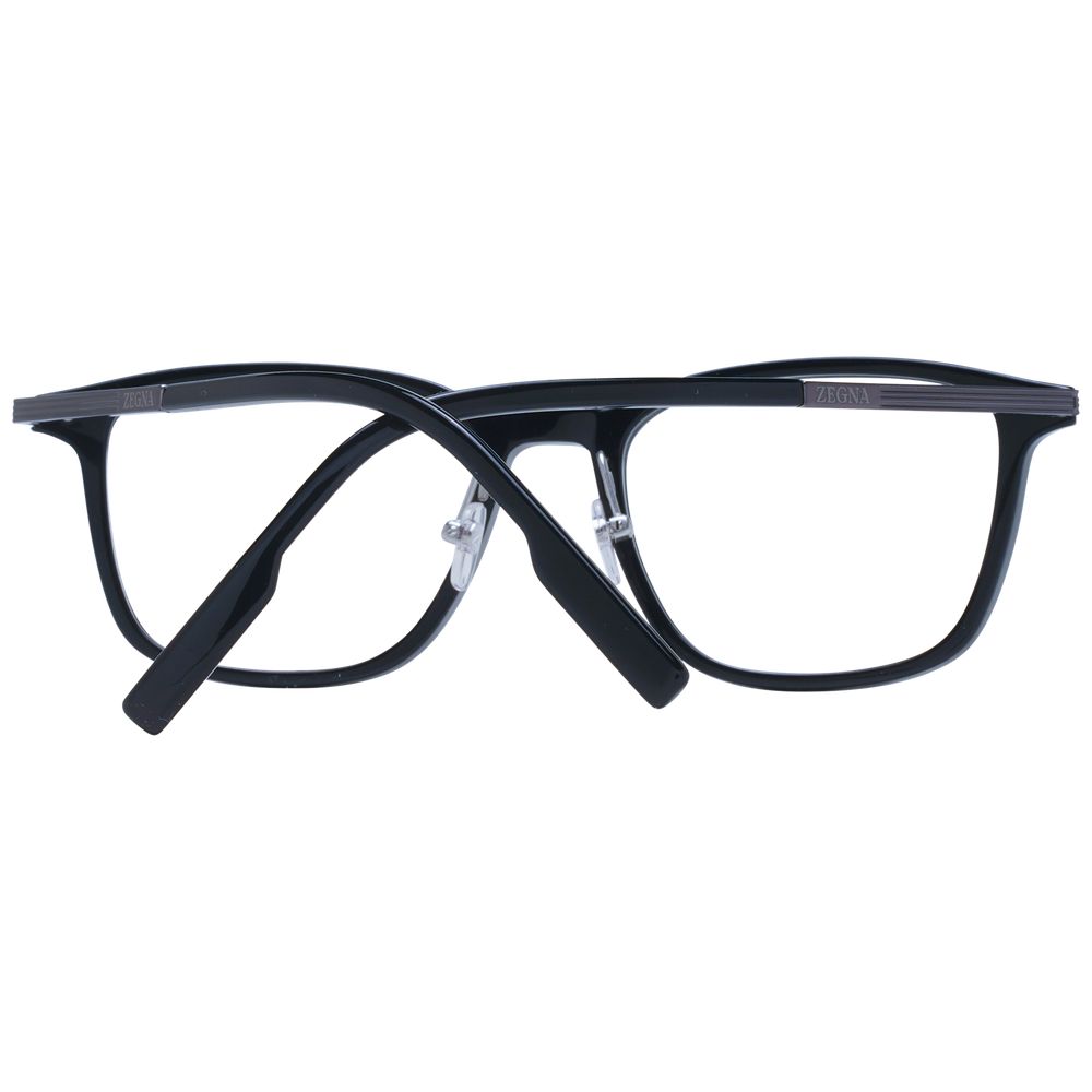 Black Synthetic & Titanium Men's Square Glasses Frames