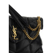 Black Lamb Leather Shoulder BagLambskin LouLou Medium Shoulder Bag by Saint Laurent featuring padded and quilted fabric, front plaque with iconic gold-plated YSL logos, front flap with magnetic closure, double sliding shoulder strap with leather details,