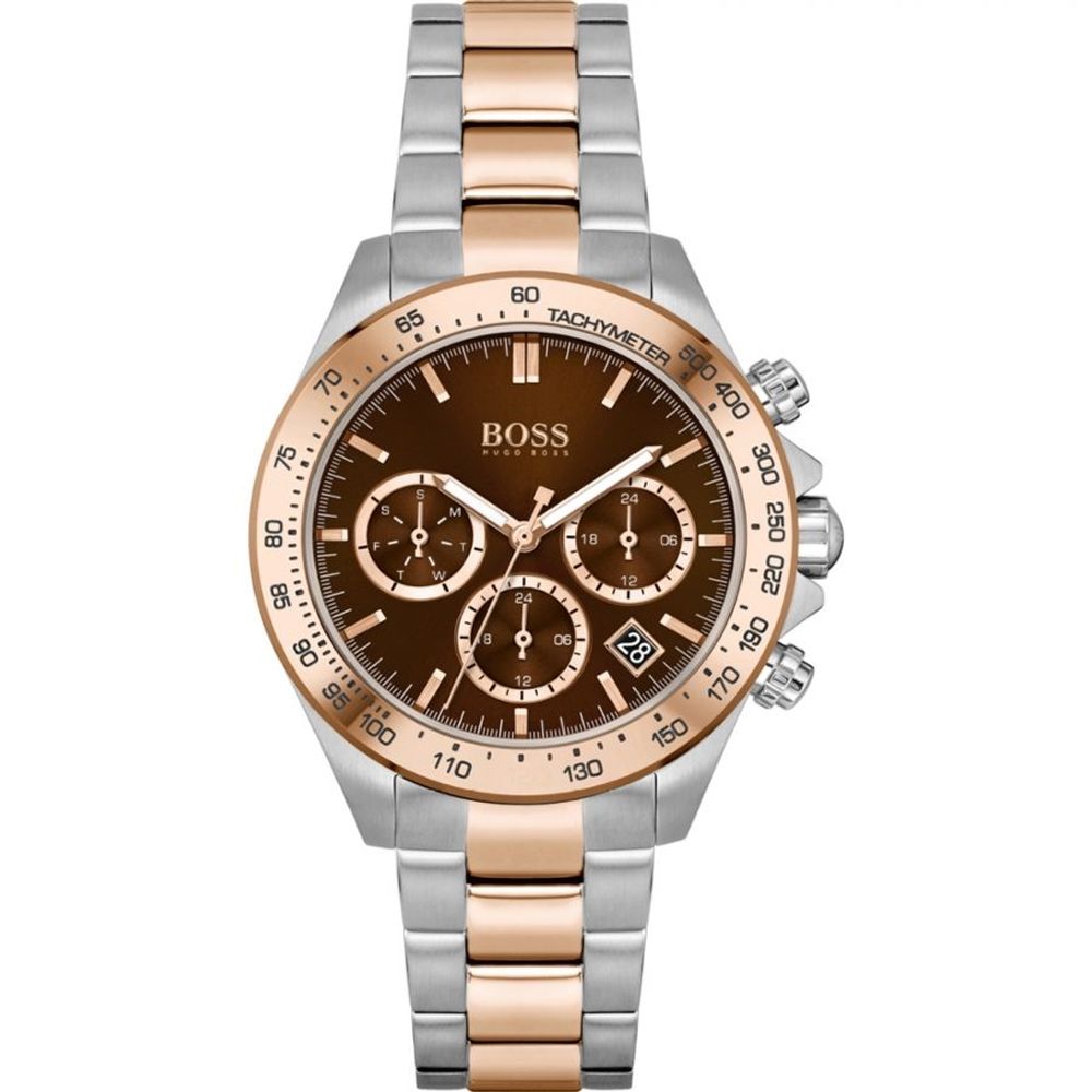 Bicolor Stainless Steel WatchType of mechanism: QUARTZ.Display: ANALOGICAL.Material Of Case: STAINLESS STEEL.Colour Of Case: SILVER.Material Of Bracelet: STAINLESS STEEL.Colour Of Bracelet: AP.Dial Colour:GOLDEN.Glass type: MINERAL.Clousure: PRESSURE.Wate