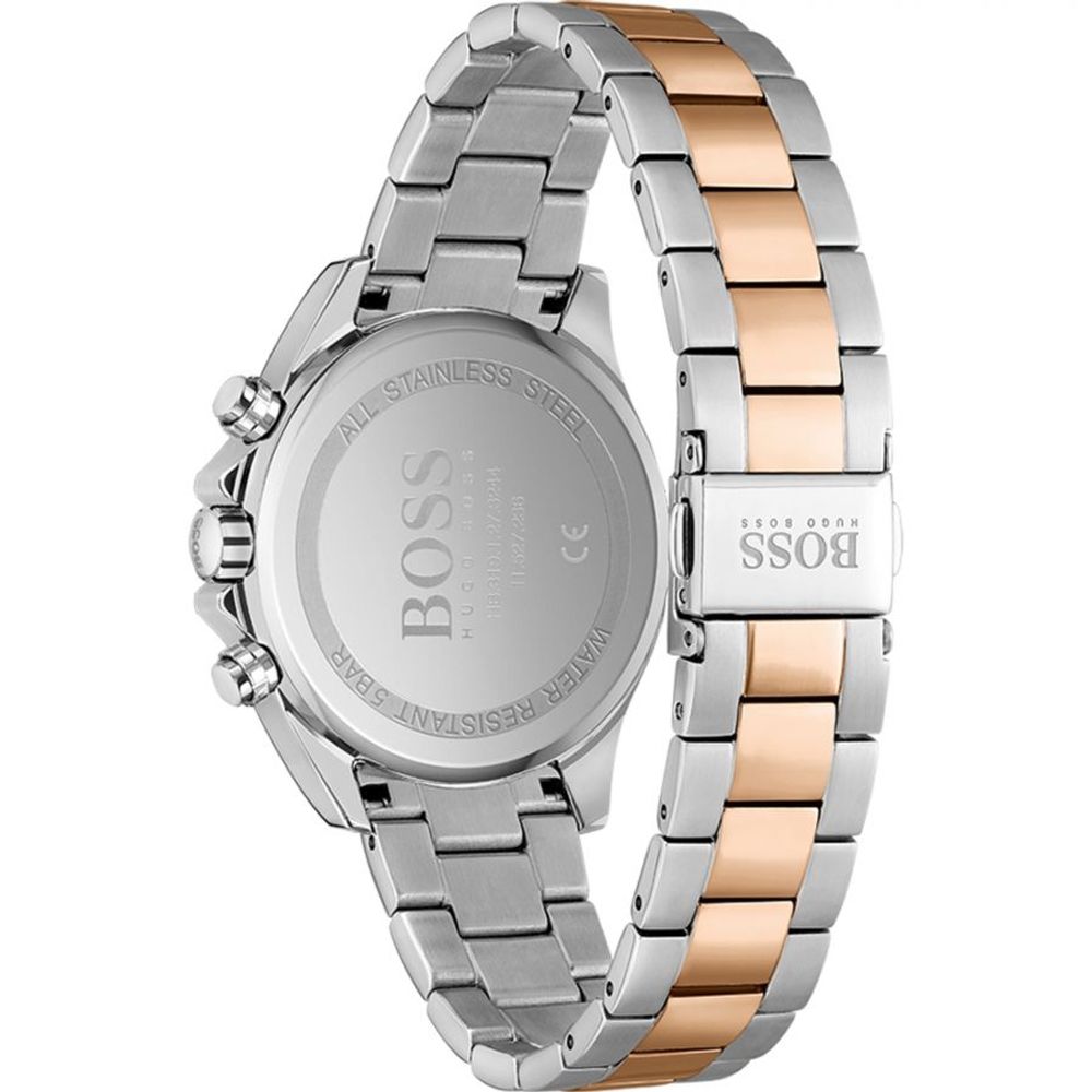 Bicolor Stainless Steel WatchType of mechanism: QUARTZ.Display: ANALOGICAL.Material Of Case: STAINLESS STEEL.Colour Of Case: SILVER.Material Of Bracelet: STAINLESS STEEL.Colour Of Bracelet: AP.Dial Colour:GOLDEN.Glass type: MINERAL.Clousure: PRESSURE.Wate
