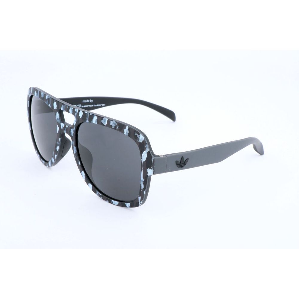 Schwarze Synthetik-Sonnenbrille mit roter Spiegelscheibe