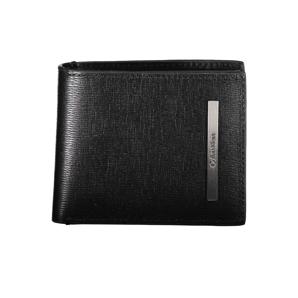 Black Eco Leather Men WalletDive into the epitome of sophistication with this Calvin Klein wallet, an accessory designed for the modern man who appreciates style with functionality. Its sleek black hue boasts a minimalist aesthetic while the RFID blocking