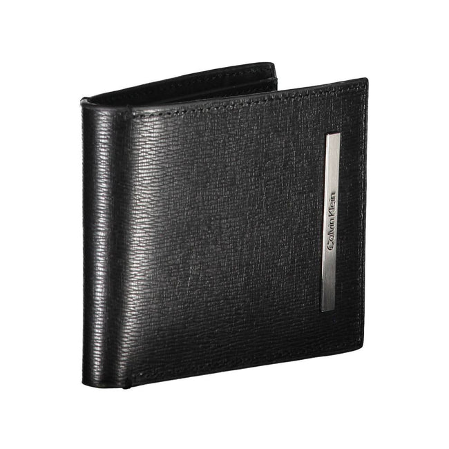 Black Eco Leather Men WalletDive into the epitome of sophistication with this Calvin Klein wallet, an accessory designed for the modern man who appreciates style with functionality. Its sleek black hue boasts a minimalist aesthetic while the RFID blocking