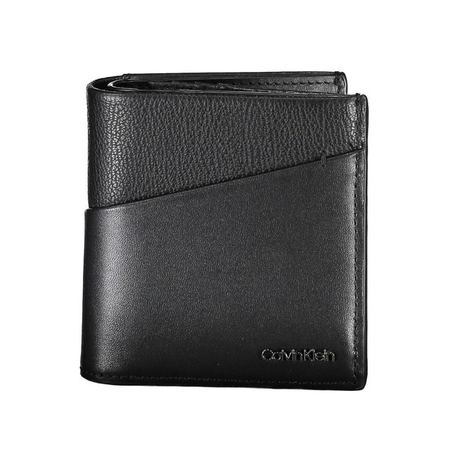 Black Recycled Polyester Men WalletElevate your essentials with the sleek sophistication of the Calvin Klein wallet. Crafted for the modern man, this elegant accessory features two compartments to organize your currency, a secure coin purse, and ample spa