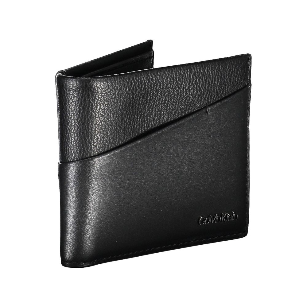 Black Polyester Men WalletDiscover the epitome of modern sophistication with the Calvin Klein RFID Wallet. Crafted for the eco-conscious fashionista, this wallet blends functionality with sleek design, featuring double card spaces to keep your essentials