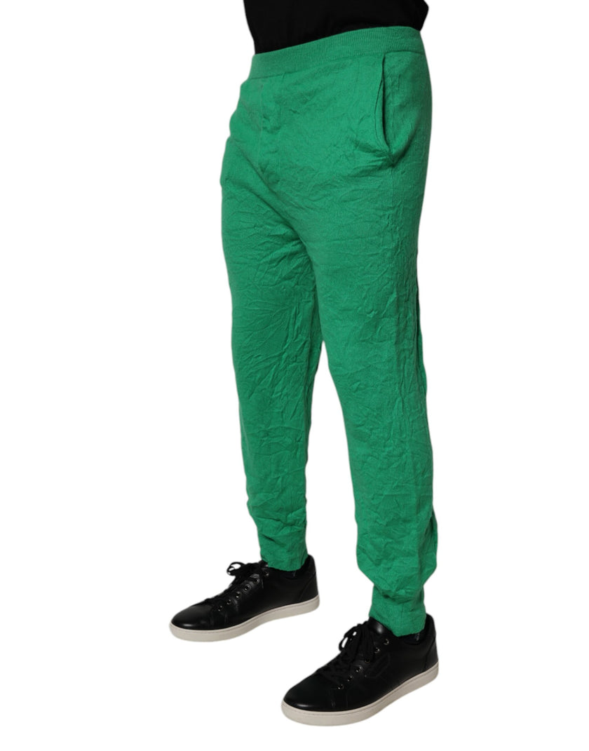 Green Cotton Elastic Waist Men Casual PantsDSQUARED2 Absolutely stunning, 100% Authentic, brand new with tags DSQUARED2 jogger pants. Model: Jogger pants Color: Green Material: Stretchable Fabric Logo Details Made in ItalyGreen Cotton Elastic Waist Men Ca