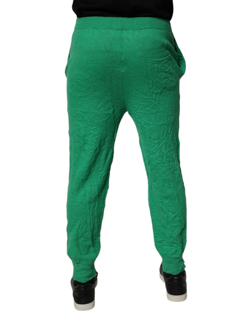 Green Cotton Elastic Waist Men Casual PantsDSQUARED2 Absolutely stunning, 100% Authentic, brand new with tags DSQUARED2 jogger pants. Model: Jogger pants Color: Green Material: Stretchable Fabric Logo Details Made in ItalyGreen Cotton Elastic Waist Men Ca