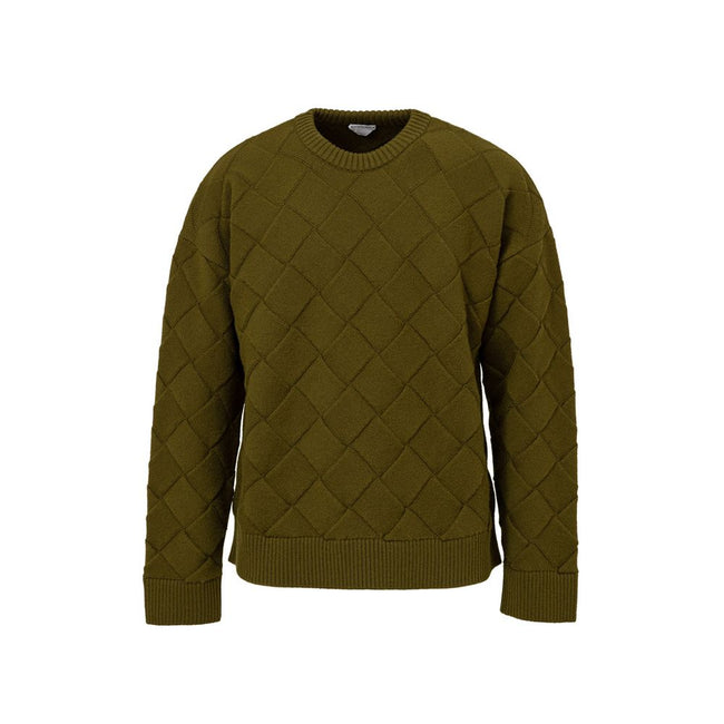 Green Wool SweatshirtBottega Veneta Wool Blend Intreccio Sweater. Crewneck, iconic 3D allover woven motif. Regular fit. Composition: 95% wool, 4% polyamide, 1% elastane Internal SKU: 25MAR54 Brand SKU: 751972V36YO 095Green Wool Sweatshirt${tagsBottega Ven