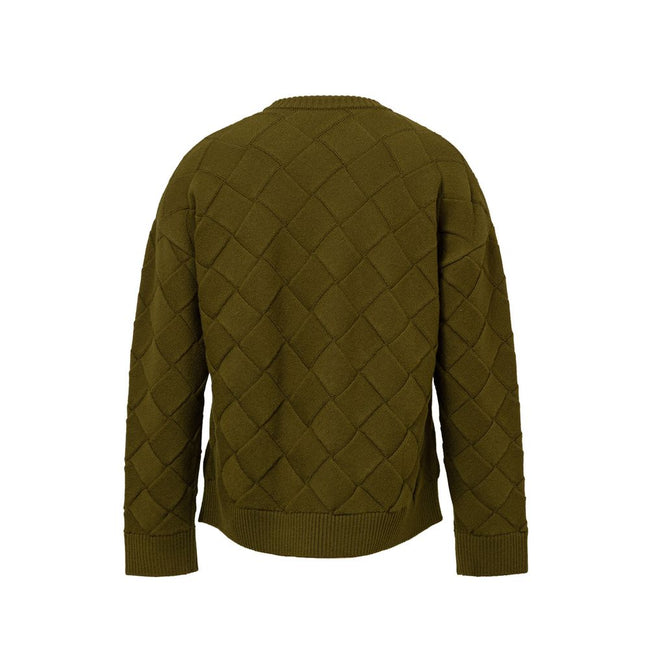 Green Wool SweatshirtBottega Veneta Wool Blend Intreccio Sweater. Crewneck, iconic 3D allover woven motif. Regular fit. Composition: 95% wool, 4% polyamide, 1% elastane Internal SKU: 25MAR54 Brand SKU: 751972V36YO 095Green Wool Sweatshirt${tagsBottega Ven
