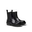 Black Leather Chelsea BootsBottega Veneta Brushed Leather Fireman Boot Versatile and practical, Bottega Veneta’s Fireman Chelsea boots are a modern wardrobe staple. Crafted from brushed black leather, they feature elastic inserts and a rubber sole. Sole: