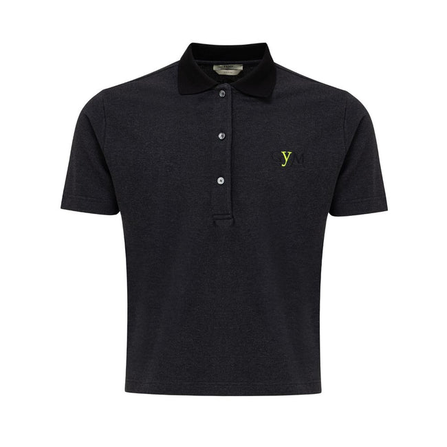 Black Cotton Polo ShirtFendi black short sleeve polo, small black writing with contrasting fluorescent yellow letter and tone-on-tone embroidered logo. Made In Italy SKU: 24OTT276Black Cotton Polo Shirt${tagsFendiAulae Black Cotton Polo Shirt FendiAulae B