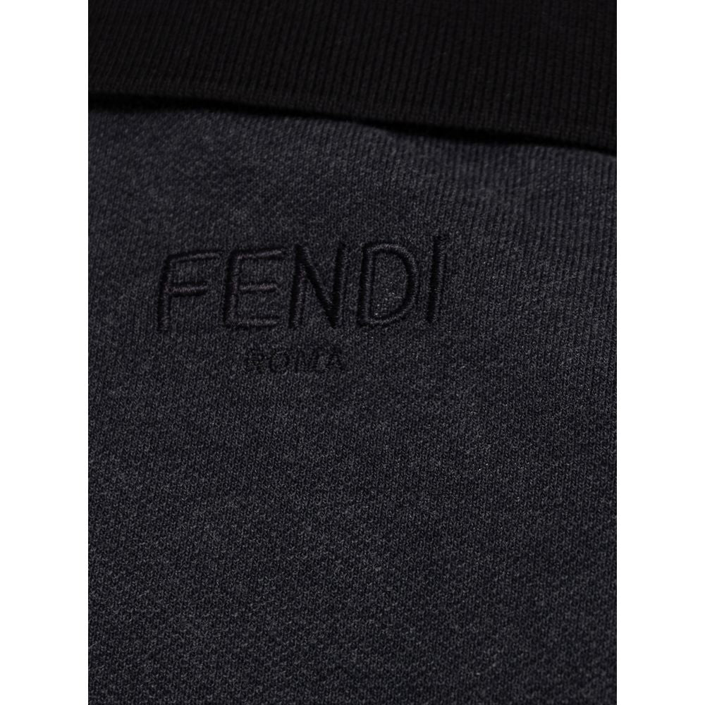 Black Cotton Polo ShirtFendi black short sleeve polo, small black writing with contrasting fluorescent yellow letter and tone-on-tone embroidered logo. Made In Italy SKU: 24OTT276Black Cotton Polo Shirt${tagsFendiAulae Black Cotton Polo Shirt FendiAulae B