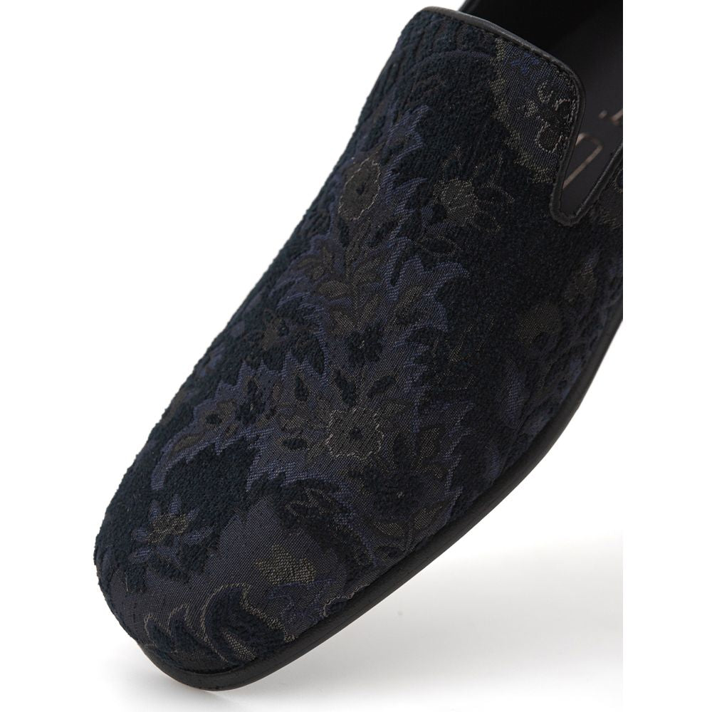 Mocassins en cuir bleu