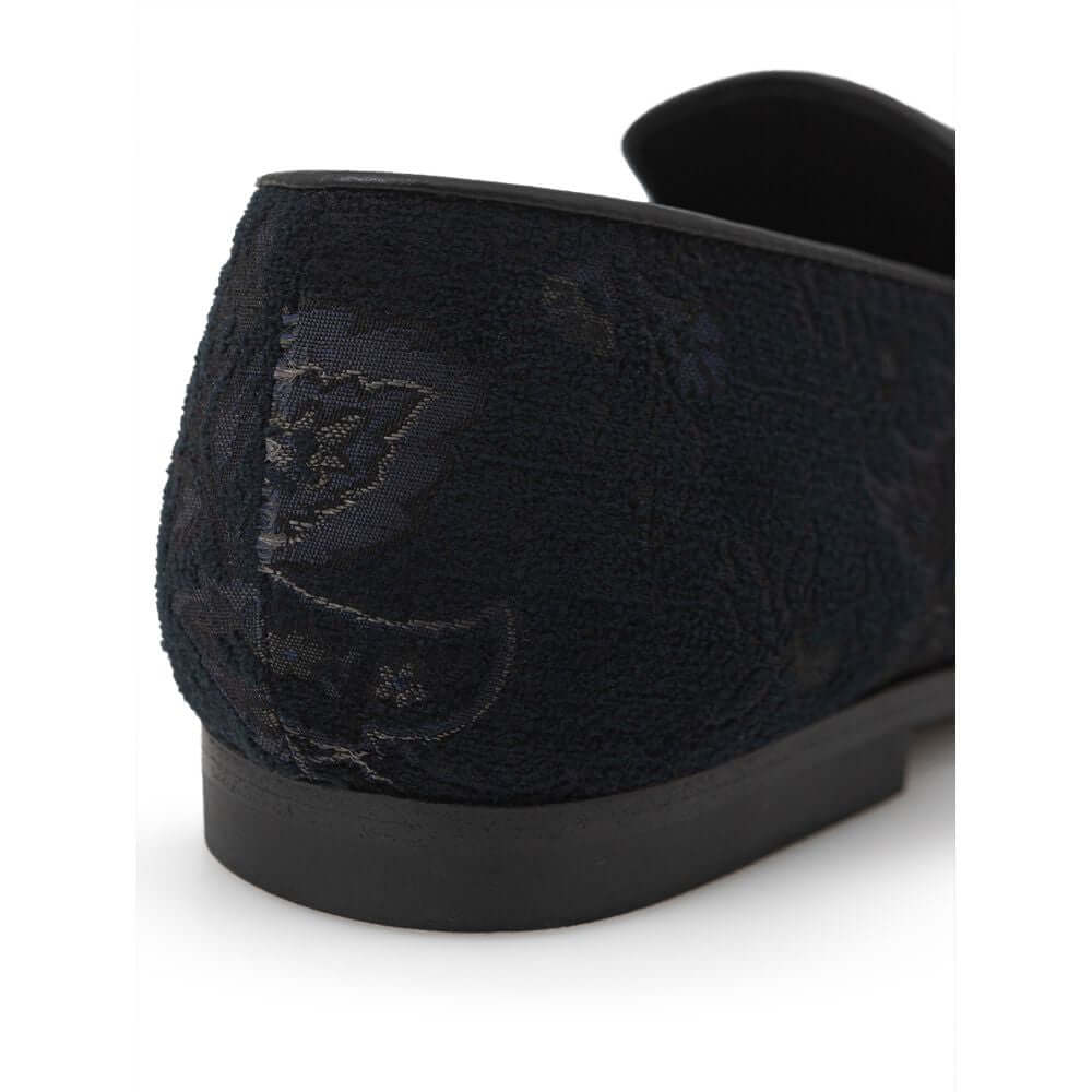 Blue Leather Slip-On LoafersEtro Jacquard Flower Print Loafers. Slightly rounded toe, allover flower print, tone-on-tone leather trim, leather insole with logo. Composition: 52% Viscose, 36% Polyester, 12% Modal. Inner sku: 24SET40Blue Leather Slip-On Loa
