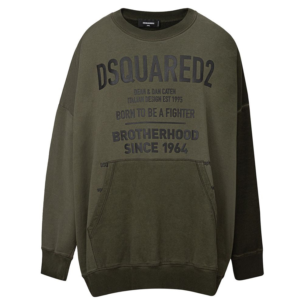 Sweat-shirt en coton vert