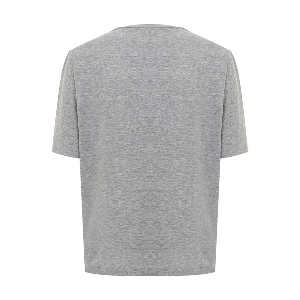 Grey Cotton T-Shirt with Pink Dsquared2 Icon Logo