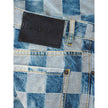 Blue Cotton Relaxed Fit JeansDsquared2 Damier Wash San Diego Check Jeans. Check printed fabric with washed effect, button fastening, logo tag on fly, five pockets. On the back leather tag with engraved tone-on-tone logo. High waist, relaxed fit. Compositi