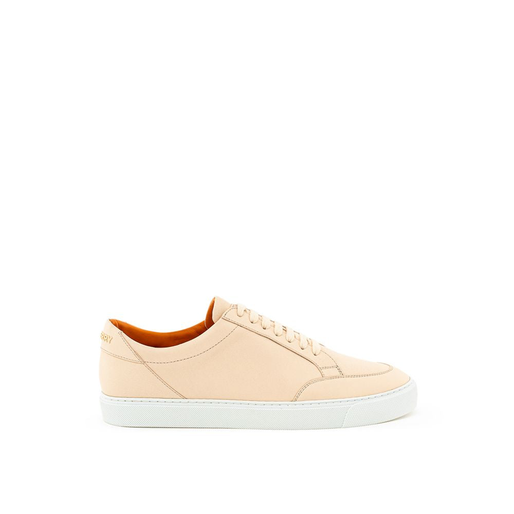 Baskets basses en cuir rose