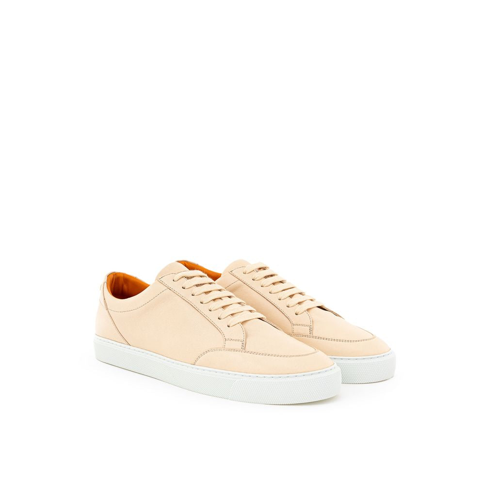 Baskets basses en cuir rose