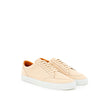 Pink Leather Low Top SneakersBurberry Powder Leather Sneaker. Tone-on-tone lace-up front, round toe, tone-on-tone topstitching, white rubber sole. Embossed tone-on-tone logo on back. Composition: 100% Leather-Sku inside:24GIU91Pink Leather Low Top Sneaker