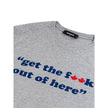 Gray Cotton T-Shirtotton T-Shirt with ‘Get the f**k..’ print Dsquared2. Grey mélange cotton, crew neck, short sleeves, contrasting front print. Composition: 100% Cotton-Sku inside:24MG37Gray Cotton T-Shirt${tagsDsquared²Aulae Gray Cotton T-Shirt Dsquared²