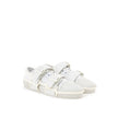 White Cotton Athletic SneakersBurberry White Canvas Sneaker with External Rubber Structure. Front fastening with tone-on-tone laces, round toe with white shiny rubber detail, engraved logo on the back. The shoe is covered with a white rubber/plastic struc