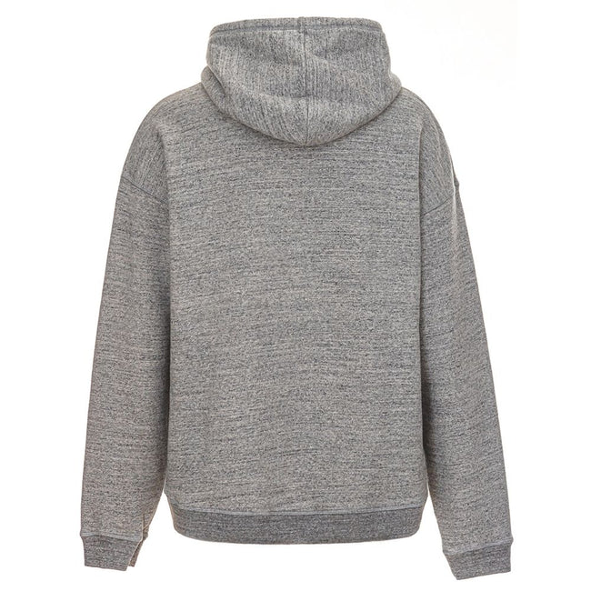 Gray Cotton SweatshirtDsquared2 Hercalina Over Fit Sweatshirt. In gray mélange with plush interior, adjustable hood, maxi front pocket. On front embossed rubberized logo in white. Consider the over fit of this product when purchasing. Composition: 100% Co