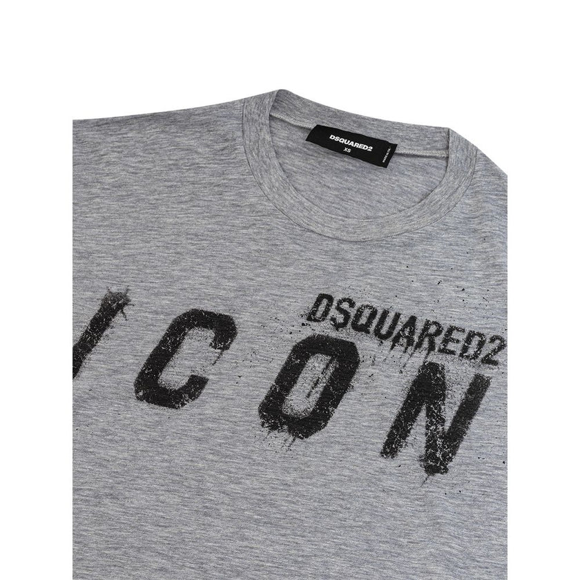 Sleek Gray Cotton Tee for Stylish MenElevate your casual wardrobe with the epitome of Italian craftsmanship – a Dsquared² Gray Cotton T-Shirt designed for the modern man. This T-shirt blends comfort with the label’s renowned edgy aesthetic, making it a mu