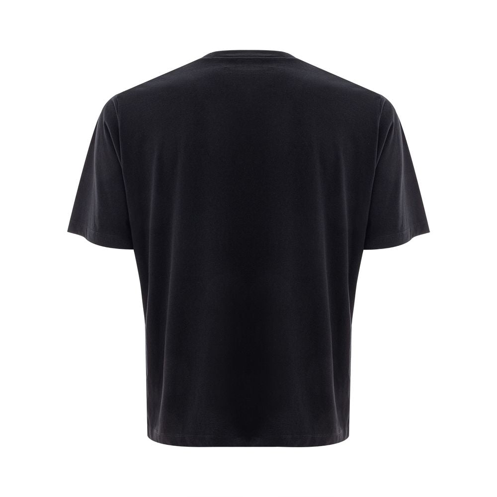 Black Cotton T-Shirt with Dsquared2 Logo Print