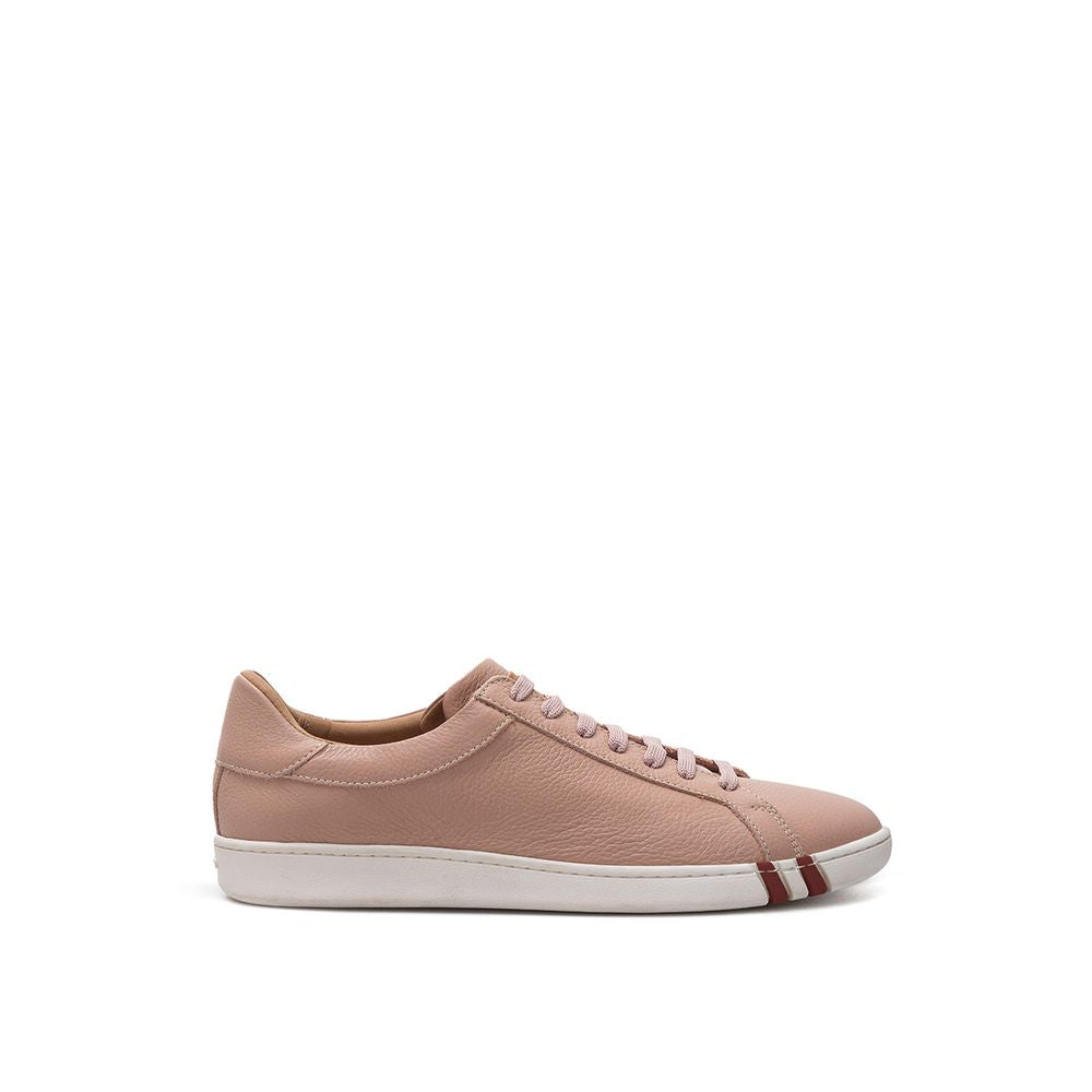 Baskets basses en cuir rose