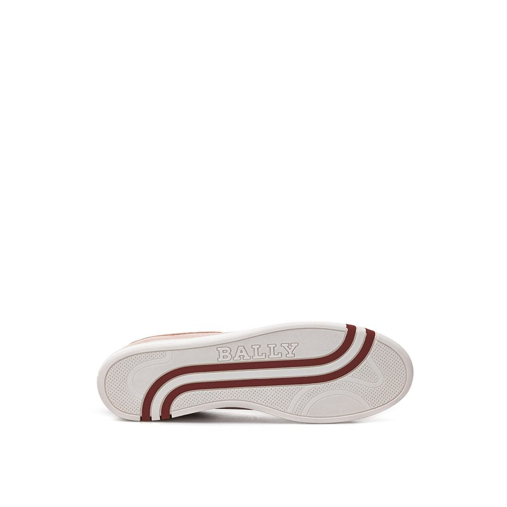 Rosa Leder-Sneakers mit Logo-Detail
