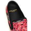 Pink Cotton Platform SneakersPink Canvas Slip-On with Radio Print Saint Laurent. Venice slip-on in pink cotton canvas with allover print, white rubber sole, round toe, black leather back tab with logo. Printed logo on the back of the sole. Sole height: 3