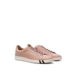Elegant Pink Leather Sneakers for WomenStep into luxury and style with these exquisite sneakers crafted by the renowned Bally. Sporting a chic pink hue, they are the epitome of fashion-meets-function. Made with premium leather, these sneakers promise both