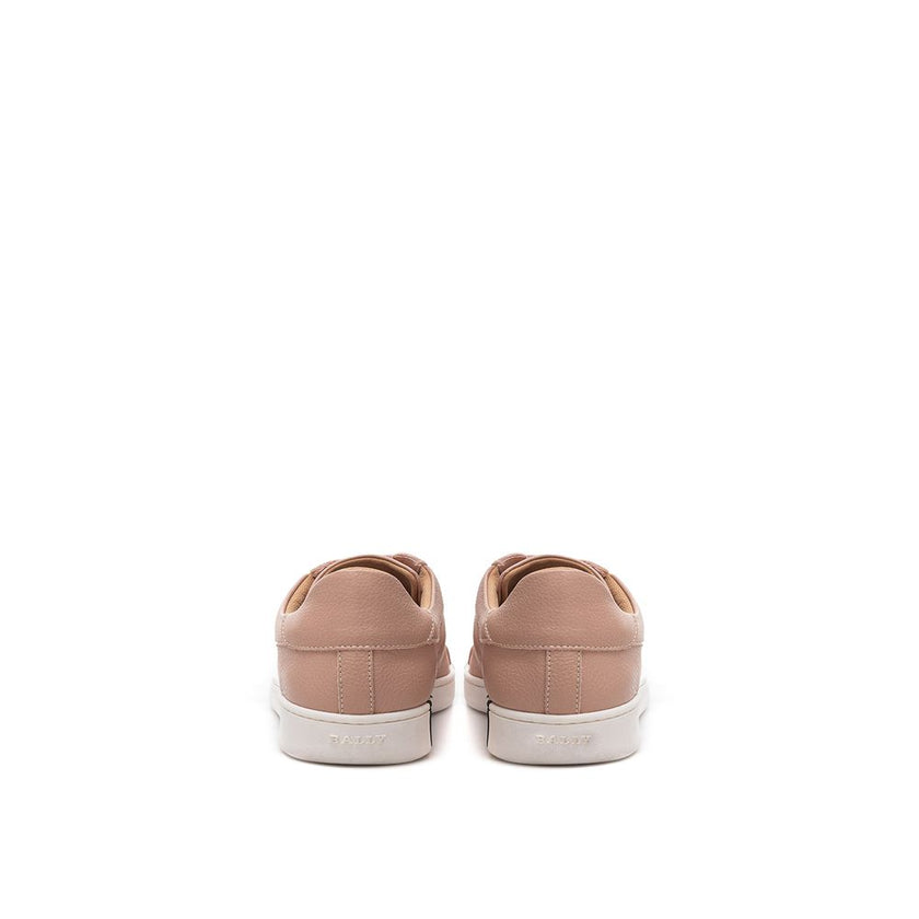 Elegant Pink Leather Sneakers for WomenStep into luxury and style with these exquisite sneakers crafted by the renowned Bally. Sporting a chic pink hue, they are the epitome of fashion-meets-function. Made with premium leather, these sneakers promise both