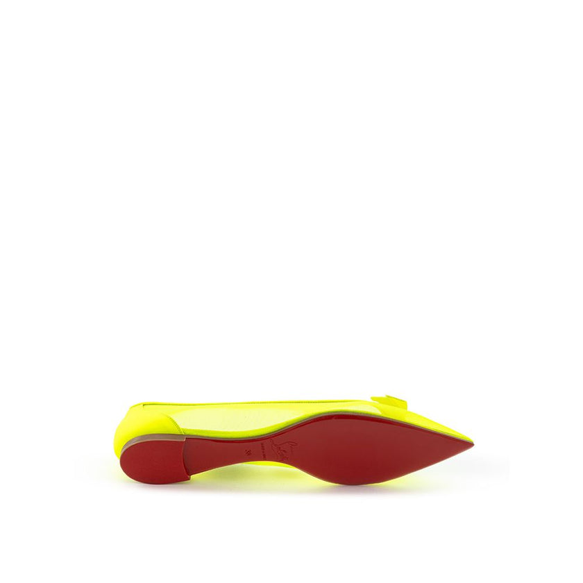 Sunshine Yellow Mesh Flat EleganceStep into a ray of sunshine with these exquisite mesh flats that epitomize grace with a vibrant twist. Crafted by the prestigious Christian Louboutin, these flats are a true testament to impeccable style and unparalleled