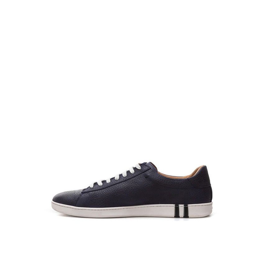 Elegant Blue Leather Sneakers For MenStep out in style with these impeccably crafted blue leather sneakers from Bally. Designed for the discerning gentleman who appreciates luxury, comfort, and elegance in their footwear. These sneakers are a sublime blen