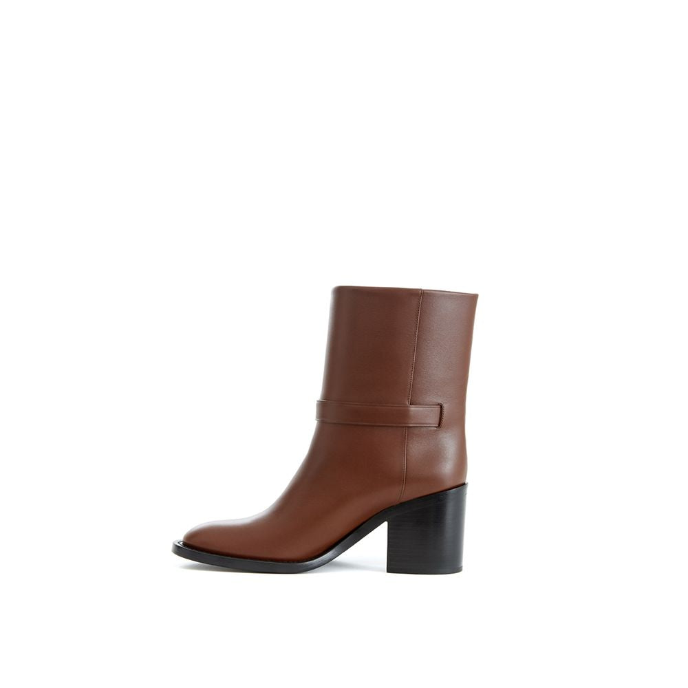 Bottines en cuir marron