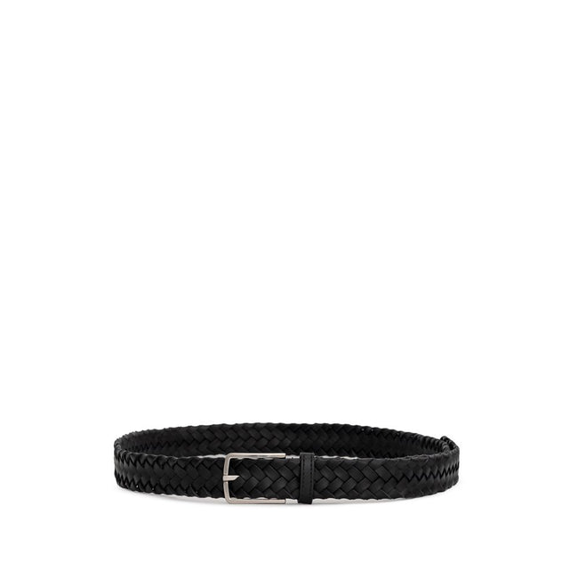 Black Leather Regular BeltPadded Leather Belt Intrecciato Motif Bottega Veneta. Closure with satin steel buckle with loop, woven leather. Composition: 100% Leather Internal SKU: 25MAR56 Brand SKU: 797776V0018Black Leather Regular Belt${tagsBottega VenetaA