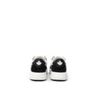 Black And White Leather Athletic SneakersDsquared2 Leather Bumper Sneakers. Front fastening with white laces, in white and black leather with black suede inserts on the front and back. Contrasting maple logo printed on the back, high white rubber sole and