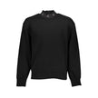 Black Cotton Men SweaterUnleash your bold fashion sense with the Calvin Klein sweatshirt—a classic reinvented for the contemporary trendsetter. This striking piece features a suave play of print and signature embroidery that seamlessly carries the iconic